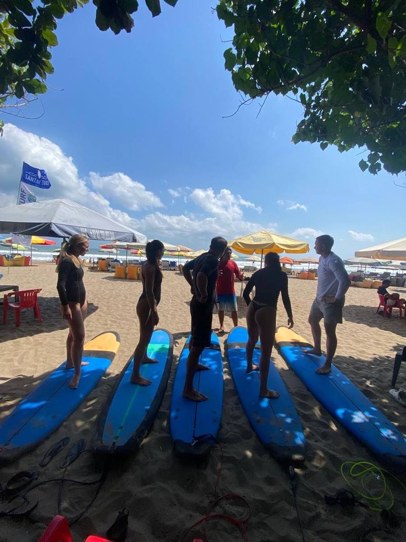 Students lined up on their boards